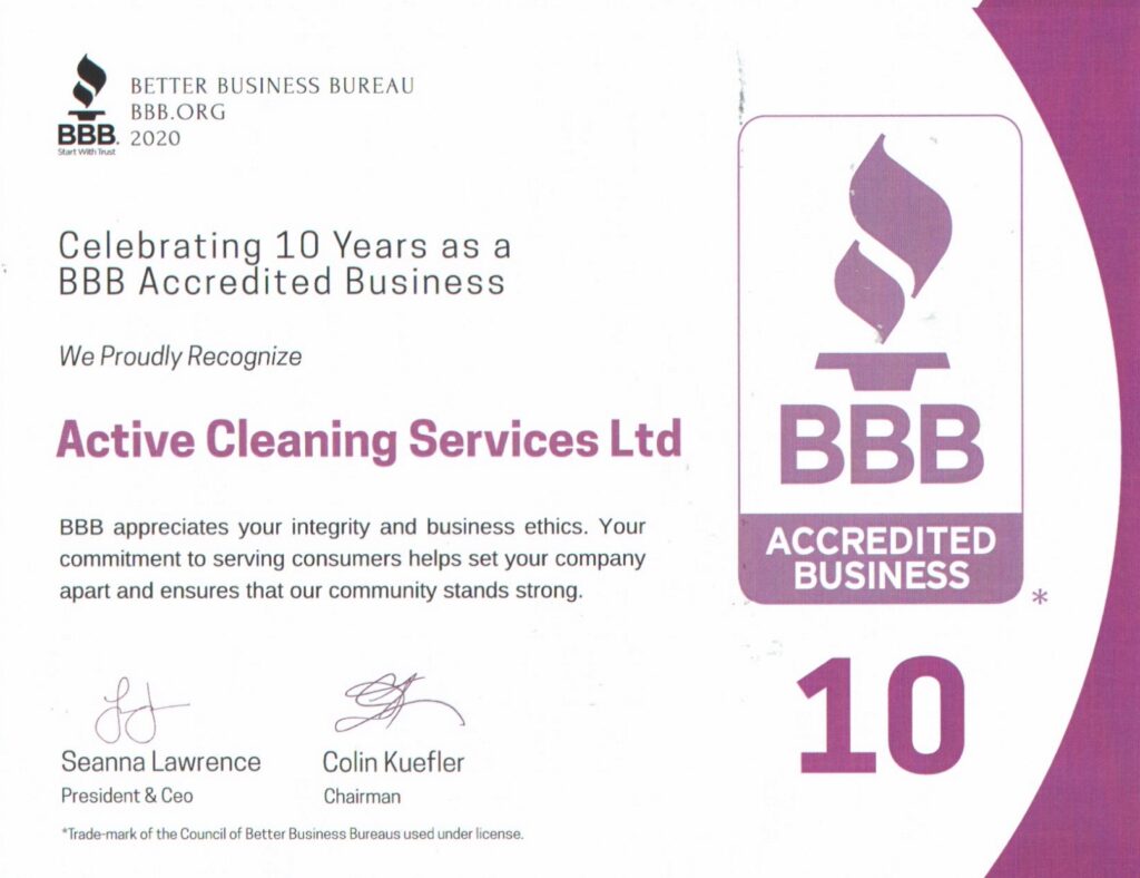 BBB accredited commercial cleaning service in Edmonton